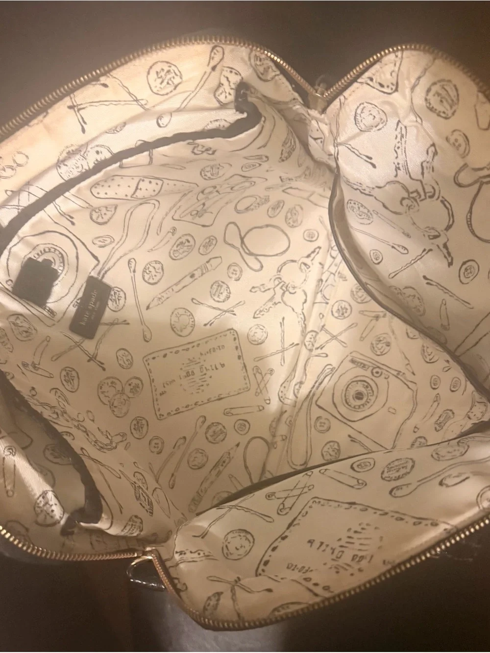 kate spade Black Nylon Laptop Tote with Patent Trim
